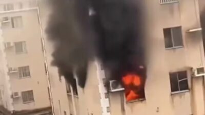 Apartamento pega fogo no bairro do Turu, em São Luís; moradores precisaram de atendimento médico após inalarem fumaça