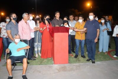 Prefeita Raimunda do Josemar inaugura praça e serviço de calçamento em Fernando Falcão