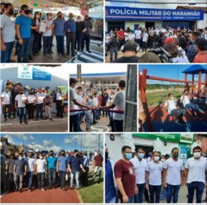 Prefeito Fernando Pessoa cumpre maratona de inaugurações em Tuntum com a presença do senador Weverton Rocha