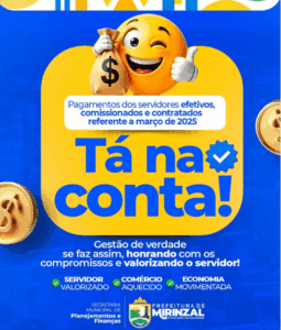 Pelo terceiro mês consecutivo, prefeito Deyvison do Posto antecipa pagamento de servidores em Mirinzal