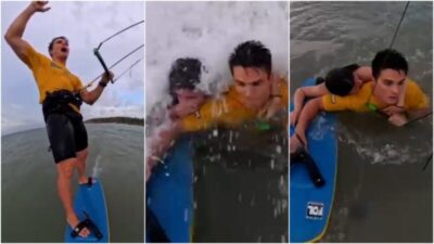 ASSISTA! Médico kitesurfista salva adolescente de afogamento em praia de São Luís