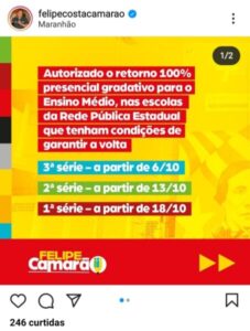 Governo do Estado divulga datas de retorno de aulas presenciais