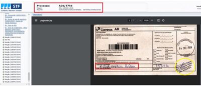 Recibo dos Correios confirma que Alema cumpriu prazos em ação no STF