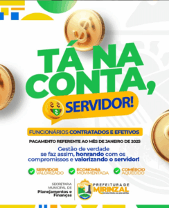 Prefeito Deyvison do Posto sai na frente dos novos prefeitos eleitos e antecipa salário dos servidores de Mirinzal