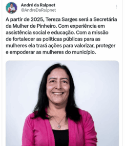 Tereza Sarges na Secretaria da Mulher em Pinheiro