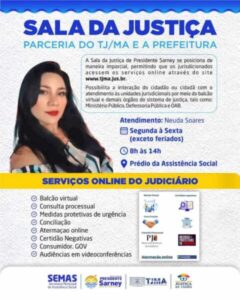 Secretaria Municipal da Assistência Social de Presidente Sarney anuncia a ampliação dos serviços da Sala de Justiça