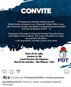 URGENTE!! Justiça cancela evento do partido de Jecivaldo Costa, pré-candidato a prefeito de São Roberto