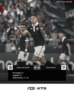 Vasco desencanta e goleia o Fluminense por 4×2 pelo Brasileiro