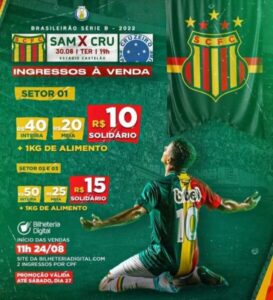 Sampaio X Cruzeiro: promoção relâmpago de ingresso