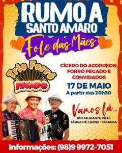 Rumo Santo Amaro: fole das mães marca prévia forrozeira