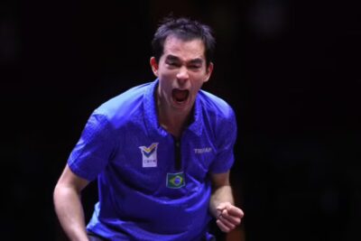 Hugo Calderano cai na final e fica com prata inédita do Mundial de tênis de mesa