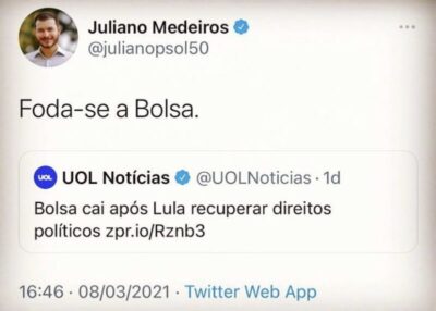 PSOL: Novidade alguma, apenas ex-petistas com intenções eleitoreiras de submissão à ELITE dominante?