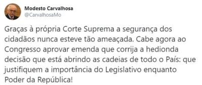 Brasil vive clima de insegurança causada pelo STF em beneficio de criminosos…