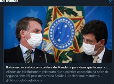 Mandetta segue no cargo: Globo e demais comunistas desesperados esqueceram do corona…