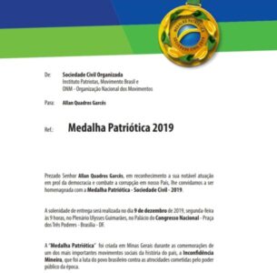 Reconhecimento: Allan Garcês sendo reconhecido fora do Maranhão pela luta por um Brasil livre da corrupção…