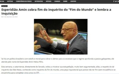 Interpelado pelo senador Esperidião Amin Dino expõe planos de advogar para o Lulo-petismo no STF….