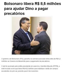 Bolsonaro manda mais dinheiro para o Maranhão: E o “fascismo”, Flávio Dino?