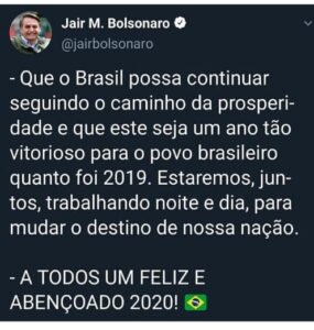 Liberdade e prosperidade: Mensagens de Bolsonaro e Roberto Rocha para o ano de 2020…