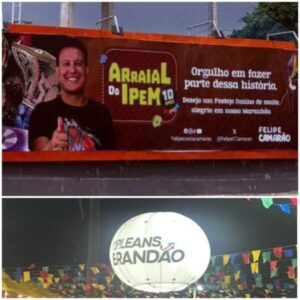 Quando o balão é de Orleans, é escândalo. Quando é o outdoor de Camarão, é “cultura popular”!