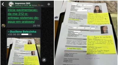 Prefeita Belezinha publica imagem por engano em grupo de WhatsApp e acaba revelando esquema de contratação e compra de votos em Chapadinha.