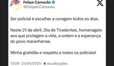Vice-governador Felipe Camarão homenageia policiais maranhenses pelo Dia do Policial Civil e Militar