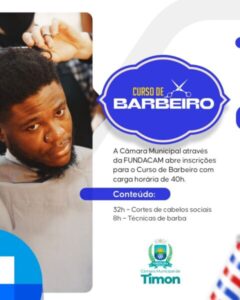 Câmara de Timon reabre a Fundacam com curso gratuito de barbeiro; inscrições começam nesta quarta (16)