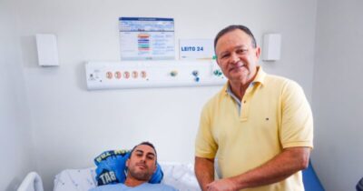 Blog Do Ribinha: Brandão visita policial Jefferson Castelo Branco, que recebeu alta hospitalar após ser baleado
