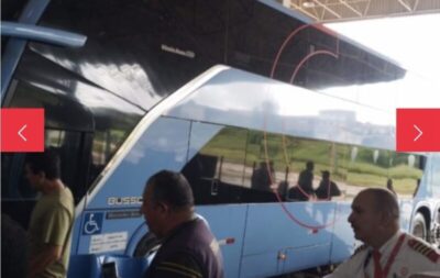 Ônibus da Guanabara perde o controle e por pouco não atinge pessoas na rodoviária de São Luís