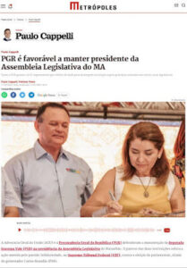Deu no METRÓPOLES: PGR é favorável manter Iracema Vale presidente da Assembléia Legislativa do MA
