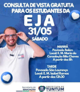 Prefeito Fernando Pessoa vai dar consulta de vista gratuita para adolescentes estudantes da EJA