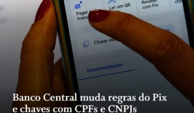 Banco Central muda regras do Pix   e chaves com CPFs e CNPJs suspensos serão excluídas