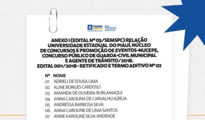 Prefeitura de Timon convoca candidatas para Curso de Formação da Guarda Civil Municipal