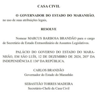 Marcus Brandão assume secretaria no Governo do Maranhão
