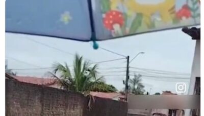 Caiu a chuva nesta segunda-feira e um rio se formou no Residencial Nova Terra, em Ribamar