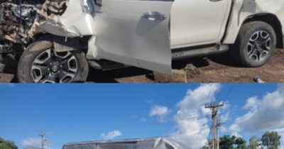 Segundo a Polícia Rodoviária Federal (PRF), o acidente envolveu uma van e uma caminhonete que invadiu a preferencial.
