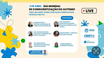 APAE de São Luís promove live sobre inclusão, saúde, educação e direitos das pessoas com autismo