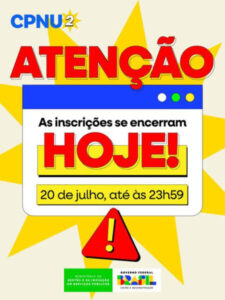 Inscrições no CPNU 2: prazo termina às 23h59 deste domingo, 20 de julho