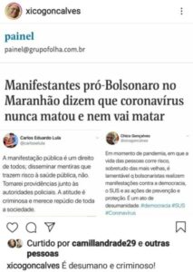 Pelo Brasil, patriotas maranhenses sairam às ruas mesmo com ameaças…