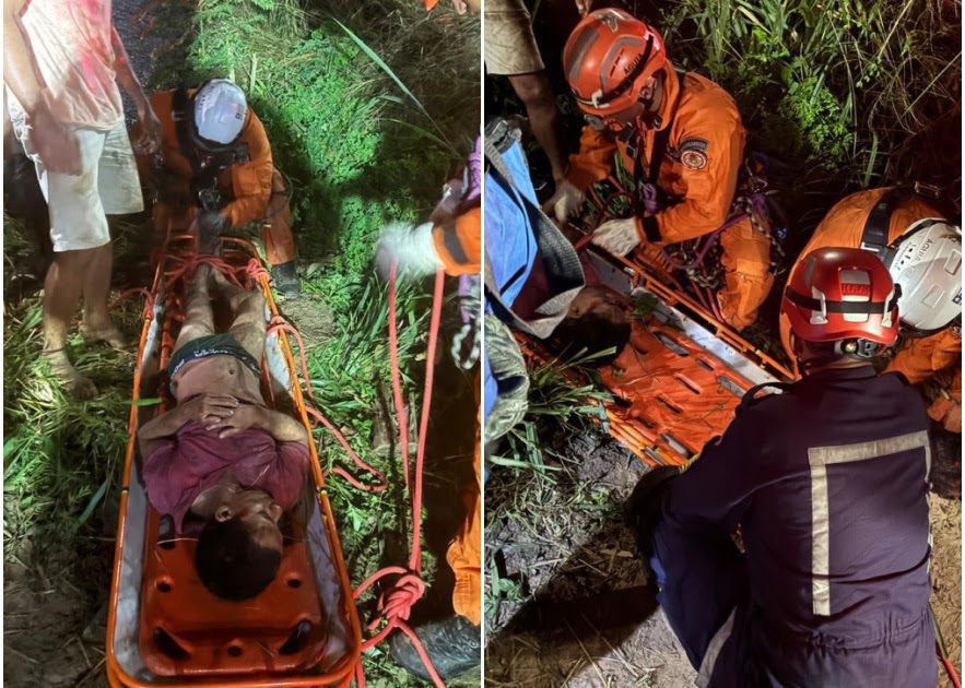 Homem cai em ribanceira com 150 metros de profundidade em Panaquatira