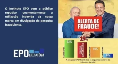 EPO desmente pesquisa divulgada e repudia uso de sua marca indevidamente
