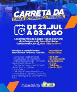 MAIS UMA CONQUISTA: CARRETA DA CAIXA CHEGA A PERITORÓ COM ATENDIMENTOS DO BOLSA FAMÍLIA