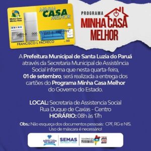 Prefeitura de SLP realiza nesta quarta-feira (01), as entregas dos cartões do ‘Minha Casa Melhor Confira a Lista dos Nomes contemplados Logo Abaixo 👇👇’