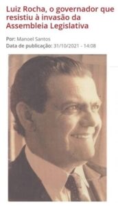 Reportagem do Jornal Pequeno destaca momento histórico comandado pelo então governador Luiz Rocha que lutou pela democracia do Maranhão…