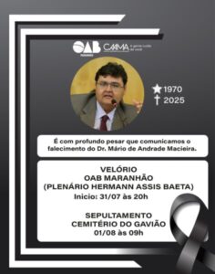 OAB/MA: comoção e reconhecimento ao presidente vitalício da Secional Maranhense Mário de Andrade Macieira