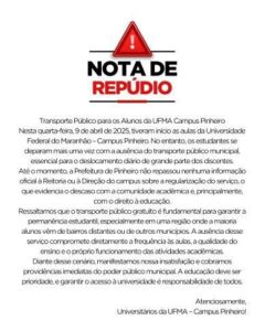 Novo Ano, Velhos Problemas: UFMA emite Nota de Repúdio pela falta de transporte público em Pinheiro