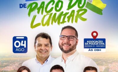 Convenção do Mobiliza vai oficializar Dr. Filipe Gonçalo como candidato a prefeito em Paço do Lumiar
