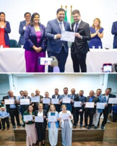 Iracema Vale participa de cerimônia de diplomação do prefeito eleito de Barreirinhas, Vinicius Vale