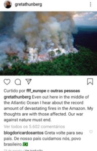 Recado para Greta Thunberg: Volte para a Suécia, da Amazônia cuidamos nós, os brasileiros…
