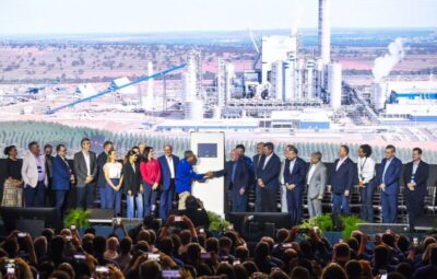 Brandão prestigia a inauguração da nova fábrica de celulose da Suzano em Ribas do Rio Pardo (MS)
