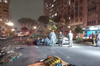 Taxista morre após árvore cair sobre veículo no centro de São Paulo